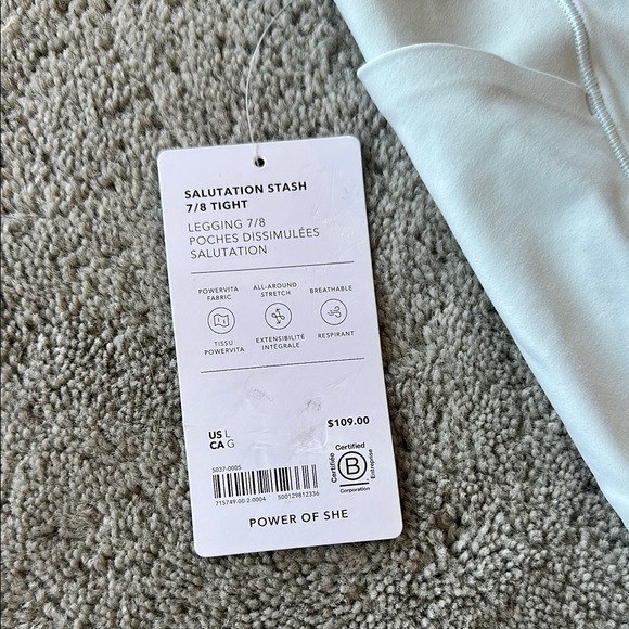 Athleta Situation Stash 7/8 High-Waisted Leggings, NWT Mint Green - Picture 2 of 7